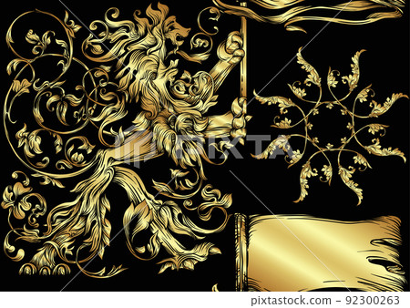 Seamless pattern, background In baroque, rococo, victorian, renaissance style. Seamless pattern, background In baroque, rococo, victorian, renaissance style. 92300263