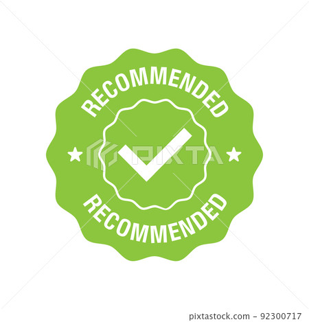 Recommended tag isolated. Vector label or sticker. Recommendation sign banner Recommended tag isolated. Vector label or sticker. Recommendation sign banner 92300717