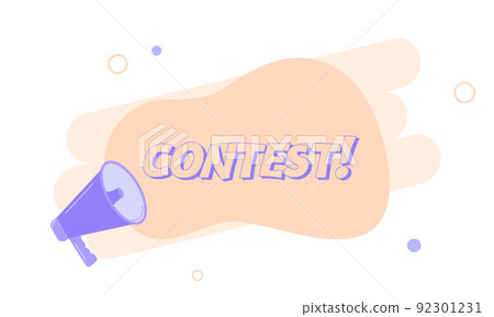 Megaphone with contest speech bubble. Loudspeaker. Banner for business, marketing and advertising. Vector illustration 92301231