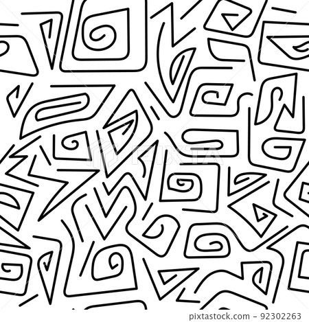 Rounded lines pattern memphis lines seamless texture Rounded lines pattern memphis lines seamless texture 92302263