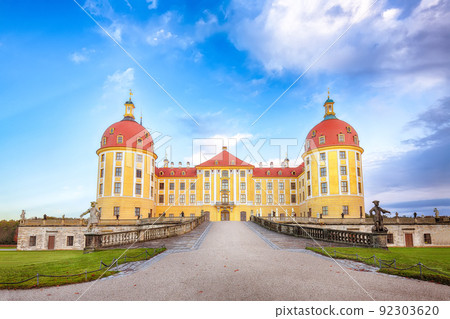Stunning view of Moritzburg Castle near Dresden. Stunning view of Moritzburg Castle near Dresden. 92303620