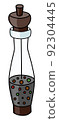 Doodle cartoon pepper spice in a mill condiments. For menu, farmers market design, cookbook decoration, stickers etc 92304445