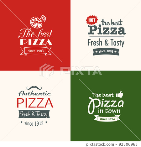 set of premium quality pizza labels 92306963