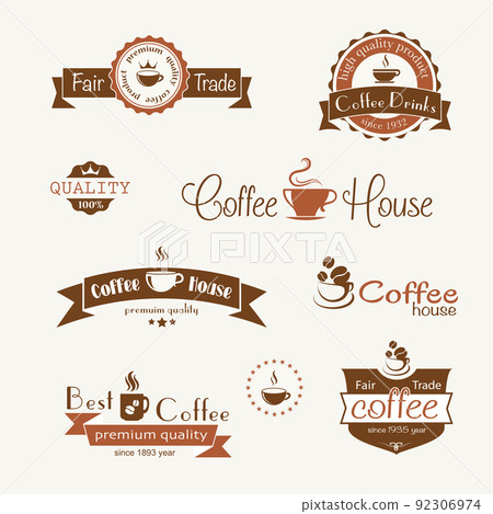 set of coffee vintage badges and labels 92306974