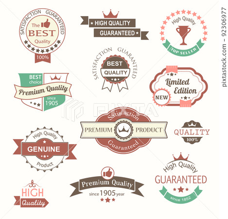 Collection of premium quality vintage labels and badges Collection of premium quality vintage labels and badges 92306977
