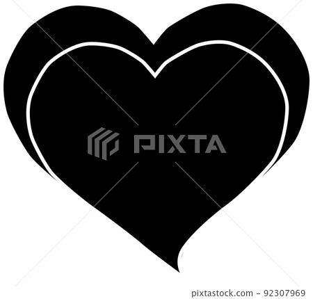 Double heart silhouette Double heart silhouette 92307969