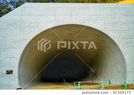 Construction site for a new tunnel on the bypass road 92309173