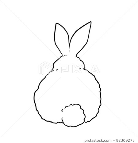 兔屁股線描 92309273