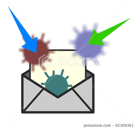 Dangerous virus-infected emails sent over the Internet 92309361