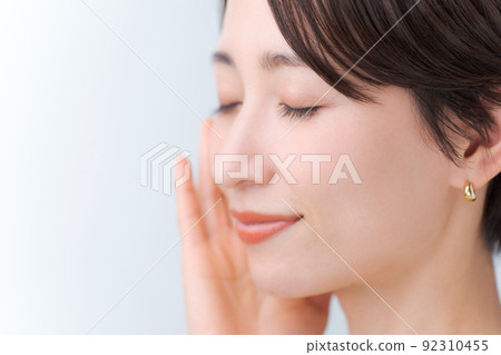 Female skin care white background Female skin care white background 92310455