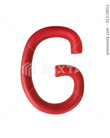 Handmade plasticine alphabet isolated on white background. English colorful letters of modelling clay 92310653