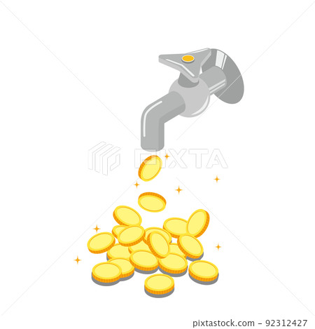 Image of money coming out of the faucet 92312427