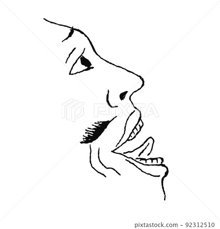 鬍子男人側面圖 92312510