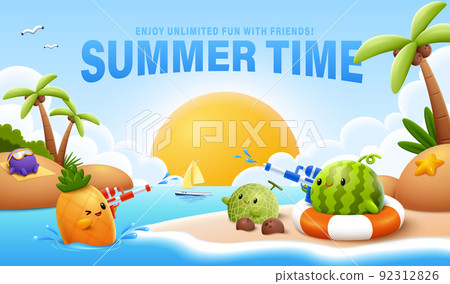 Summer water gun activity banner Summer water gun activity banner 92312826