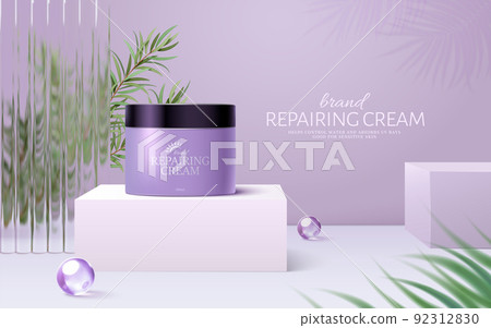 3d modern purple skincare template 92312830