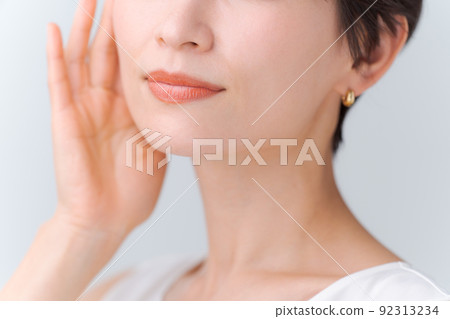 Female skin care white background 92313234