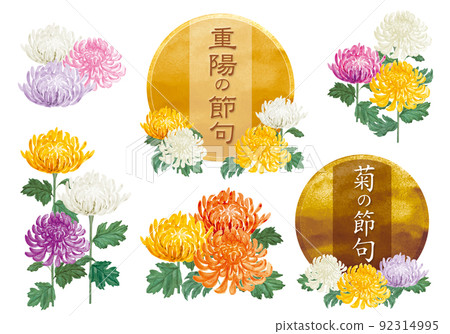 重陽節菊花節人物裝飾-插圖素材 [92314995] - PIXTA圖庫