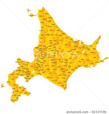 Hokkaido and municipal maps 92315596