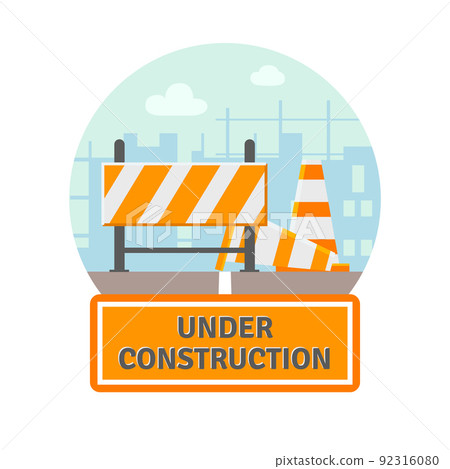 Under Construction Flat Icon Under Construction Flat Icon 92316080