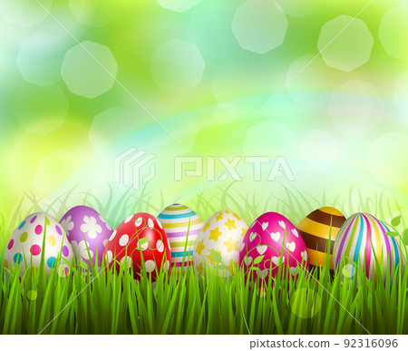 Easter Realistic Background - Stock Illustration [92316096] - PIXTA