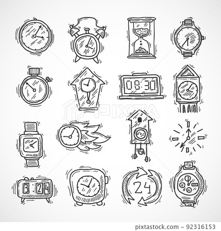 Clock Icons Set 92316153