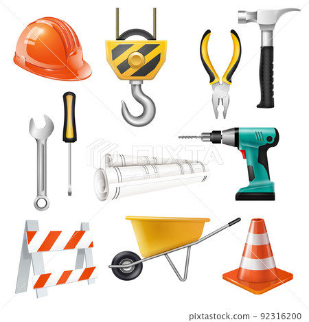 Construction Realistic Set - Stock Illustration [92316200] - PIXTA