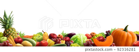 Fruits And Vegetables Horizontal Composition 92316281