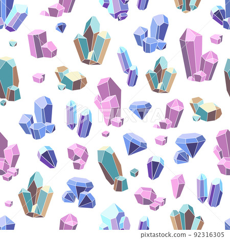 Crystal Minerals Seamless Pattern Crystal Minerals Seamless Pattern 92316305