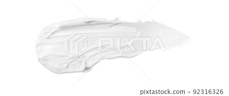 White cream background texture spread with fingers White cream background texture spread with fingers 92316326
