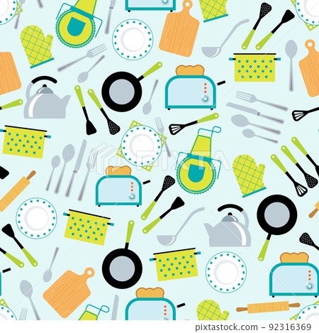 Cooking accessories seamless pattern Cooking accessories seamless pattern 92316369