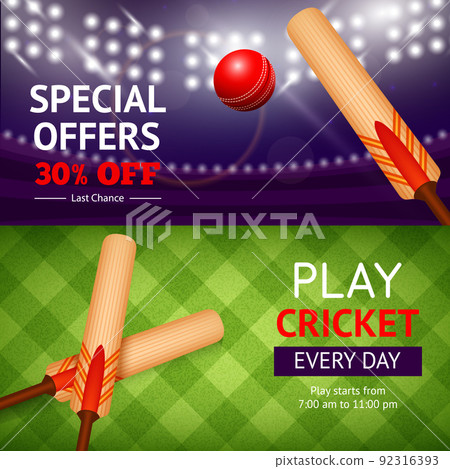 Cricket Banner Set - Stock Illustration [92316393] - PIXTA