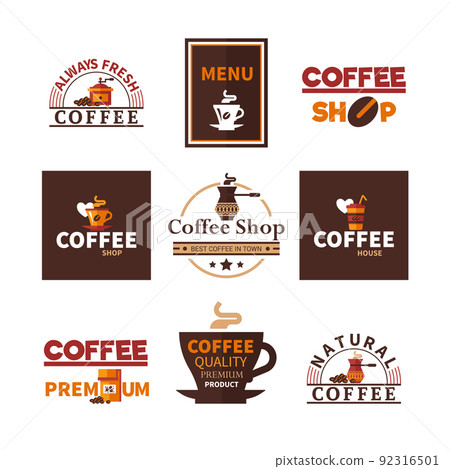 Coffee Shop Cafe Design Emblems Collection Coffee Shop Cafe Design Emblems Collection 92316501