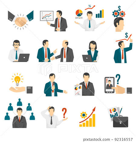 .Business Training  Consulting Service Icons Set. 92316557