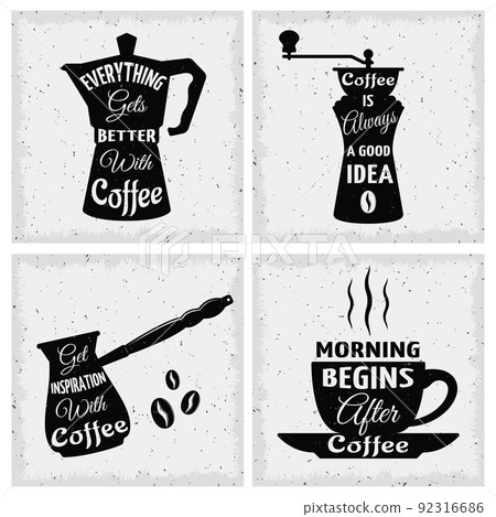 Coffee Quotes Icon Set Coffee Quotes Icon Set 92316686
