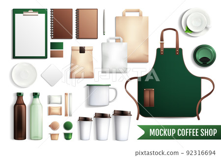 Coffee Shop Elements Mockup Coffee Shop Elements Mockup 92316694