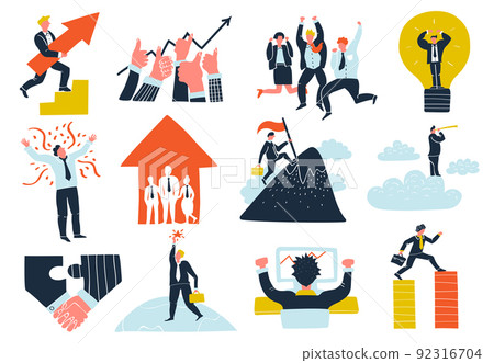 Business Success Flat Icons Set Business Success Flat Icons Set 92316704