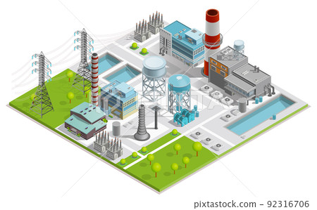 Vector Illustration Of Boiler Factory Vector Illustration Of Boiler Factory 92316706