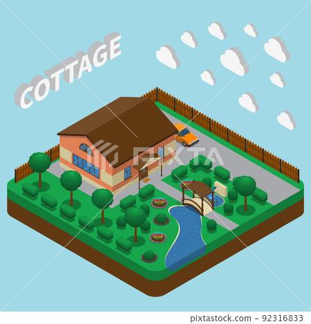 Country Estate Isometric Composition Country Estate Isometric Composition 92316833
