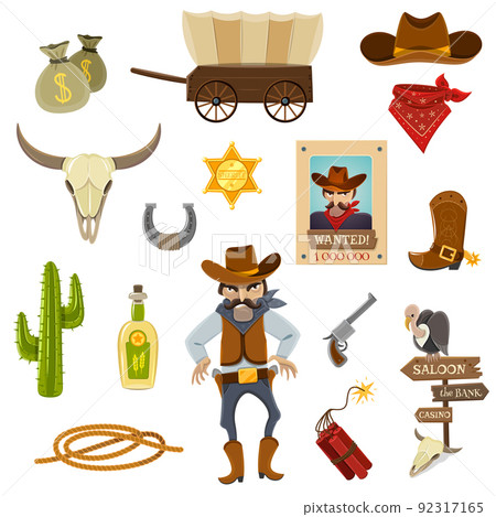 Cowboy Icons Set Cowboy Icons Set 92317165