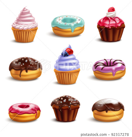Cookie Sweets Icon Set Cookie Sweets Icon Set 92317278