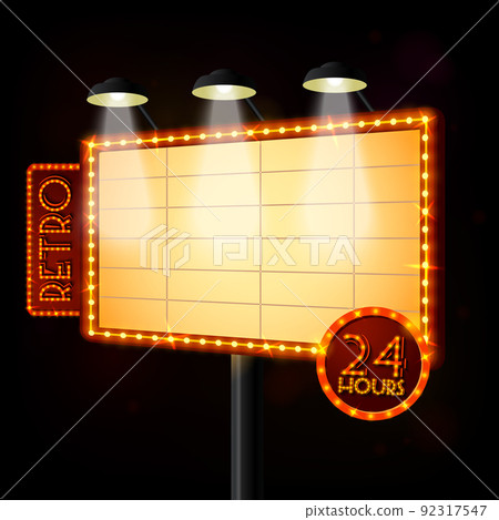 Blank illuminated billboard poster 92317547