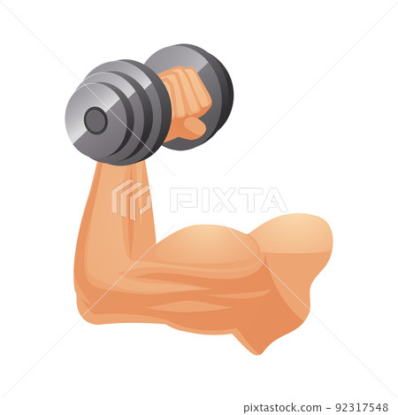Brawny arm with dumbbell Brawny arm with dumbbell 92317548