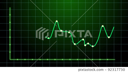 Image of financial graph over green background - Stock Illustration ...