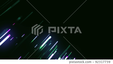 Image of light trails over black background 92317739