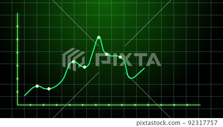 Image of financial graph over green background - Stock Illustration ...