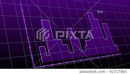 Image of financial graph over violet background Image of financial graph over violet background 92317803