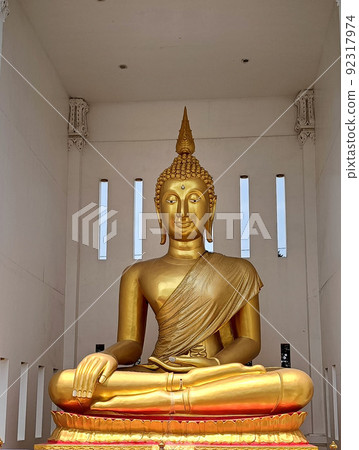 Golden buddha Inside the white wall 92317974