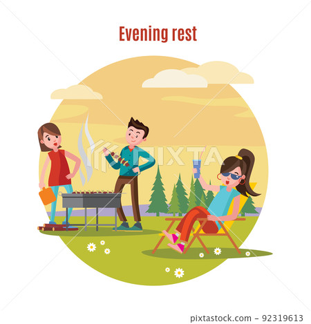 Colorful Outdoor Recreation Concept Colorful Outdoor Recreation Concept 92319613