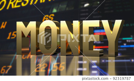 The gold money text on business background 3d rendering The gold money text on business background 3d rendering 92319787