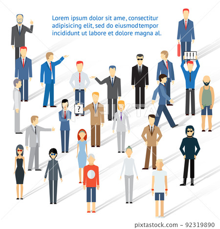 Crowding group of people 92319890